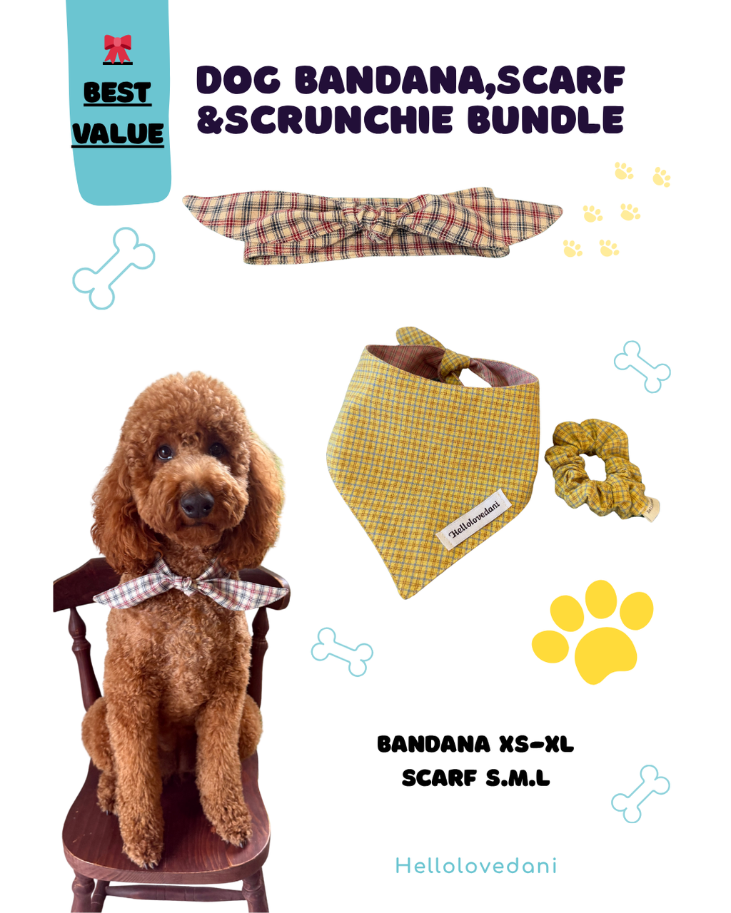 Dog Bandana, Scarf & Scrunchie PDF Pattern Bundle