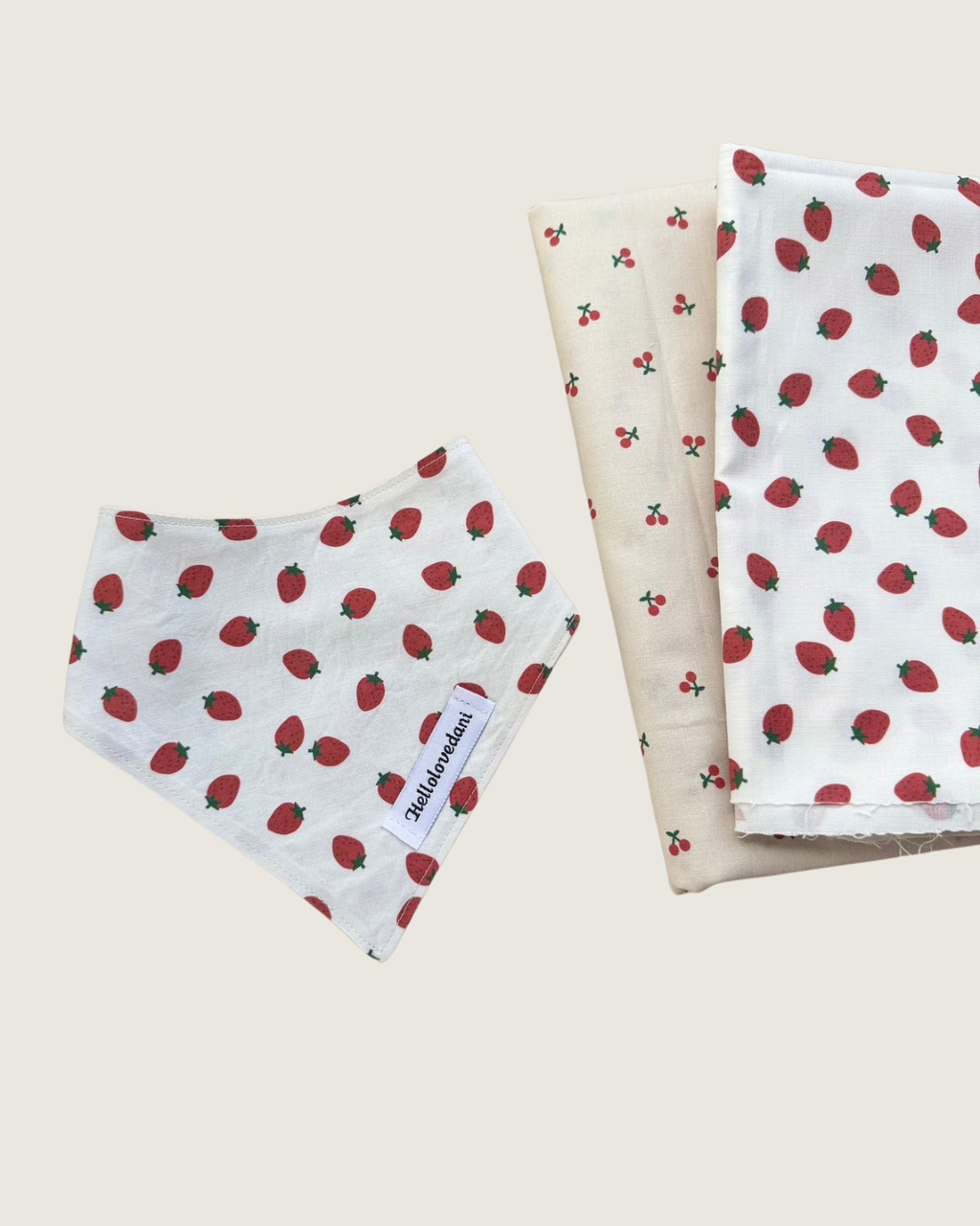Reversible Strawberry Cherry Bandana